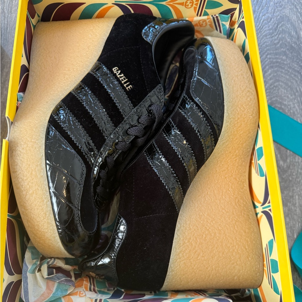 Adidas x Gucci Wmns Wedge Gazelle 'Black GG Monogram'